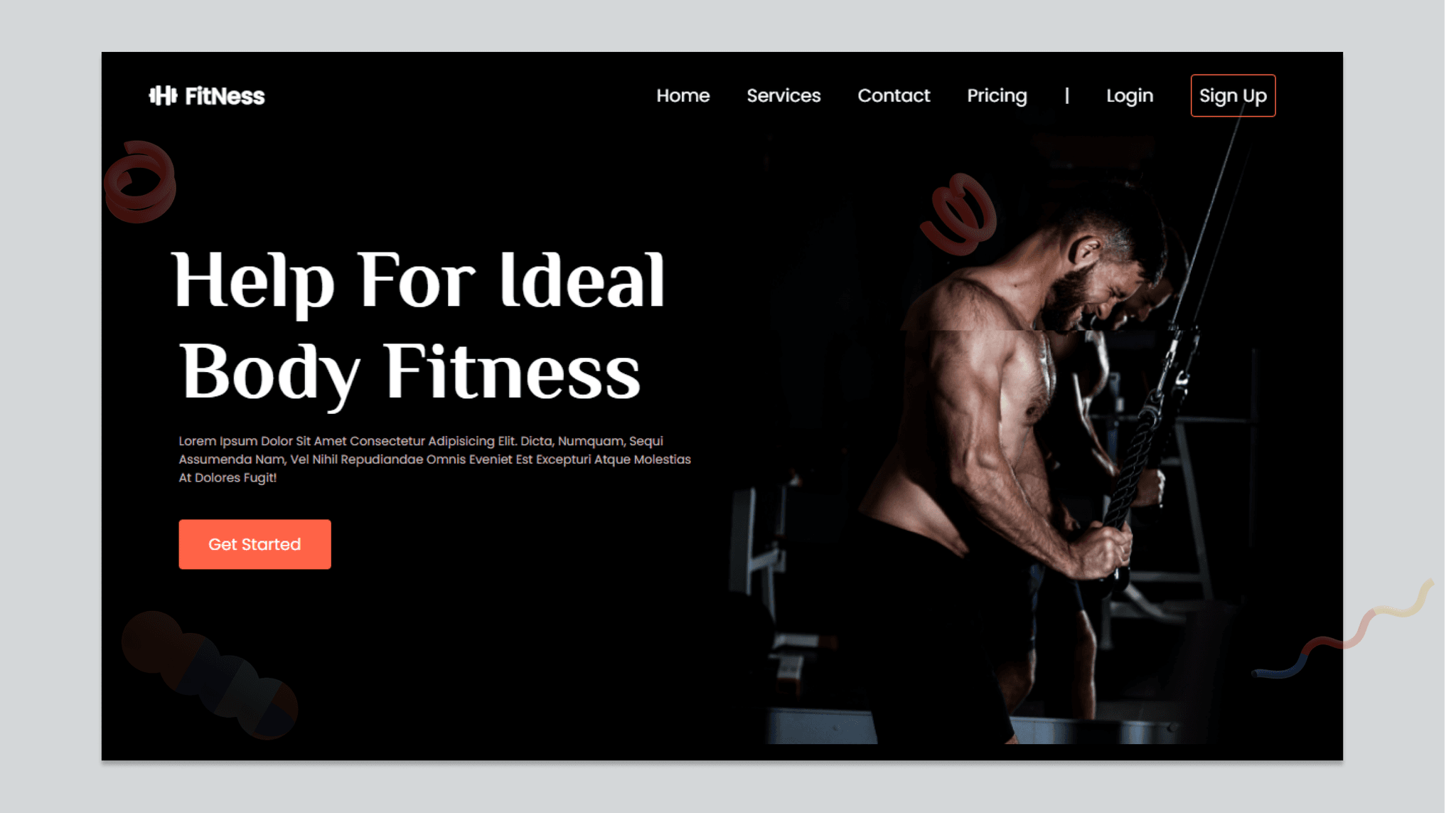 Create Gym Web page with HTML and CSS