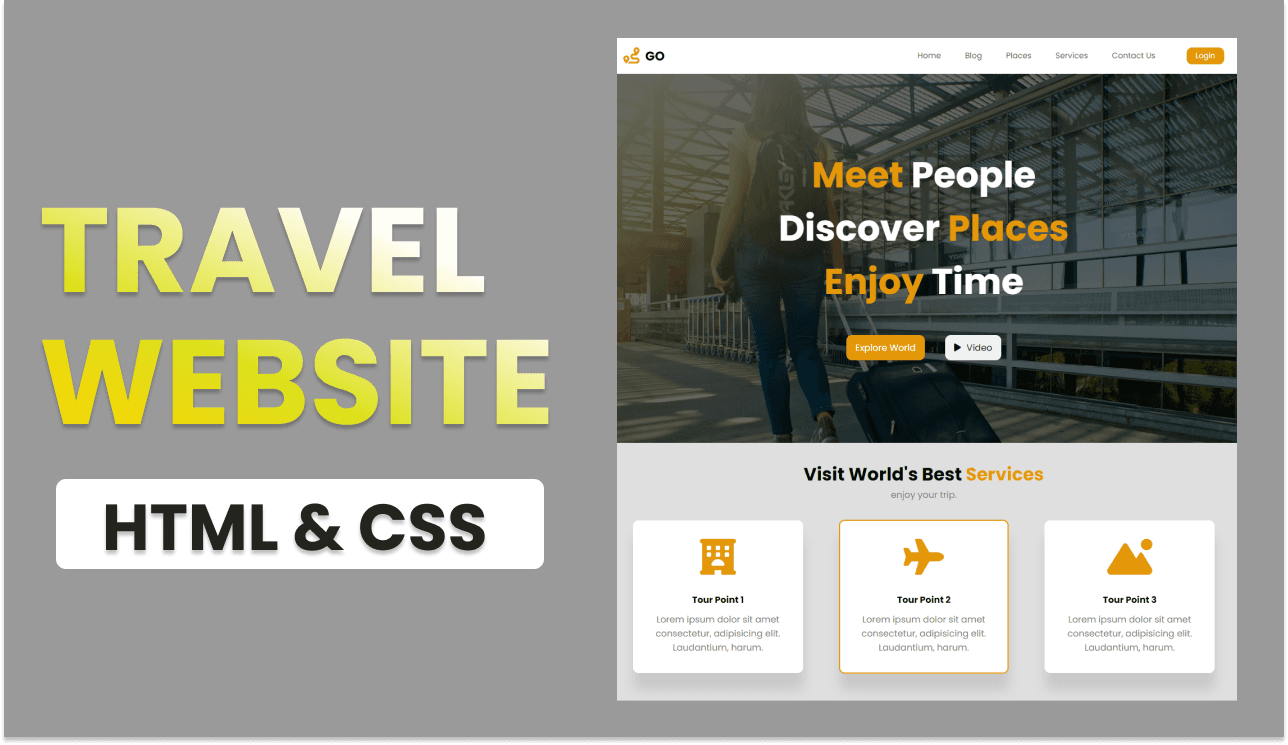 Travel Website with HTML & CSS Tutorial