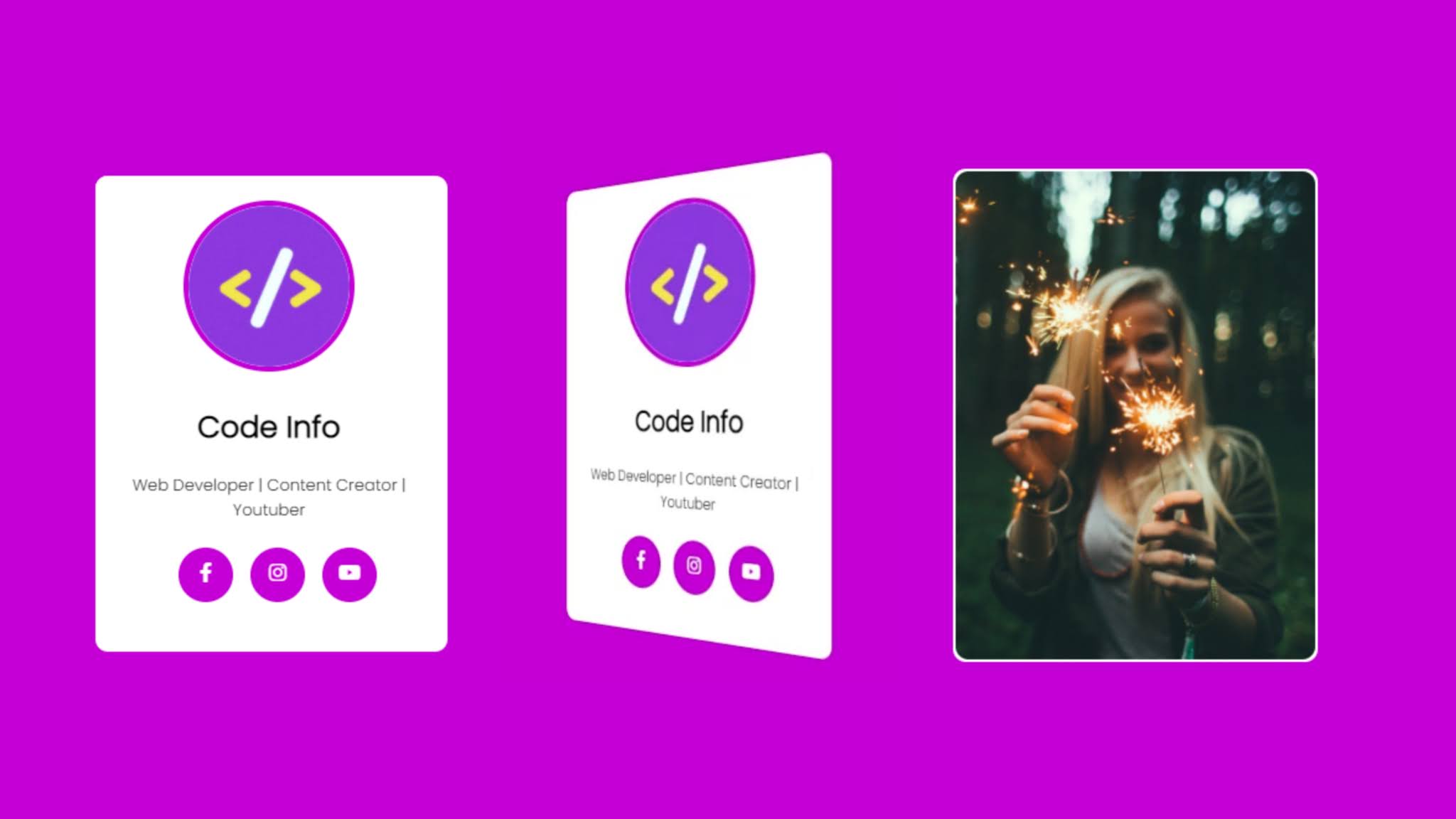 3D Flip Card with HTML and CSS | Code Info